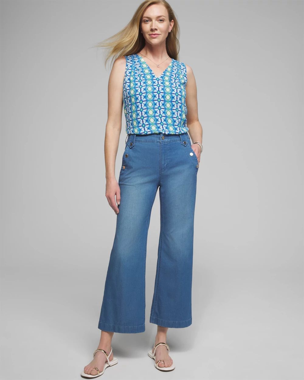 Outlet WHBM Mariner Wide Leg Crop