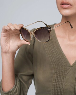 Faux-Tortoiseshell Sunglasses, 70 mm