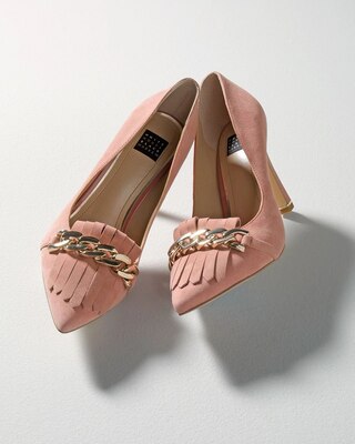 Suede Fringe High-Heel Pump