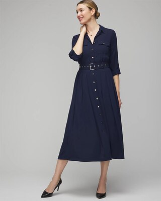 Long Sleeve Utility Shirt Dress click to view larger image.
