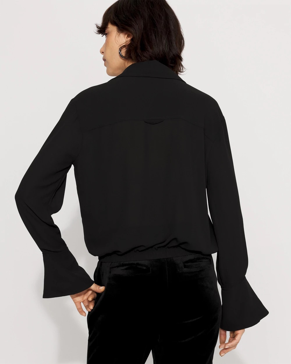 Long-Sleeve Flare Cuff Shirt