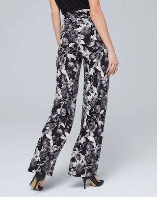 Camo-Print Jersey Knit Wide-Leg Pants click to view larger image.