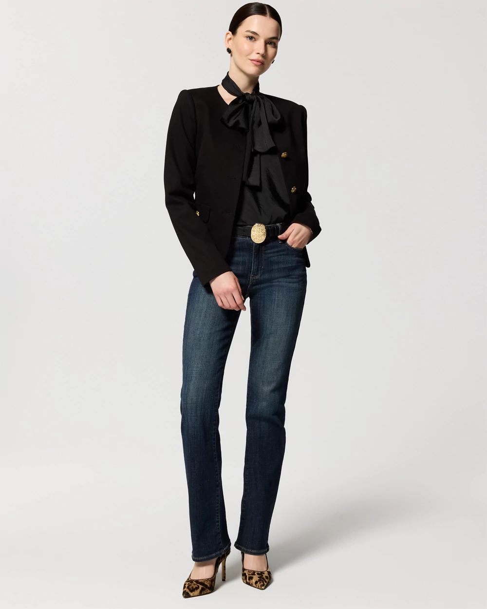 Removable Tie-Neck Satin Shell click to view larger image.