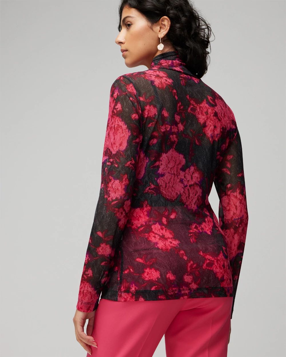 Long Sleeve Mesh Turtleneck