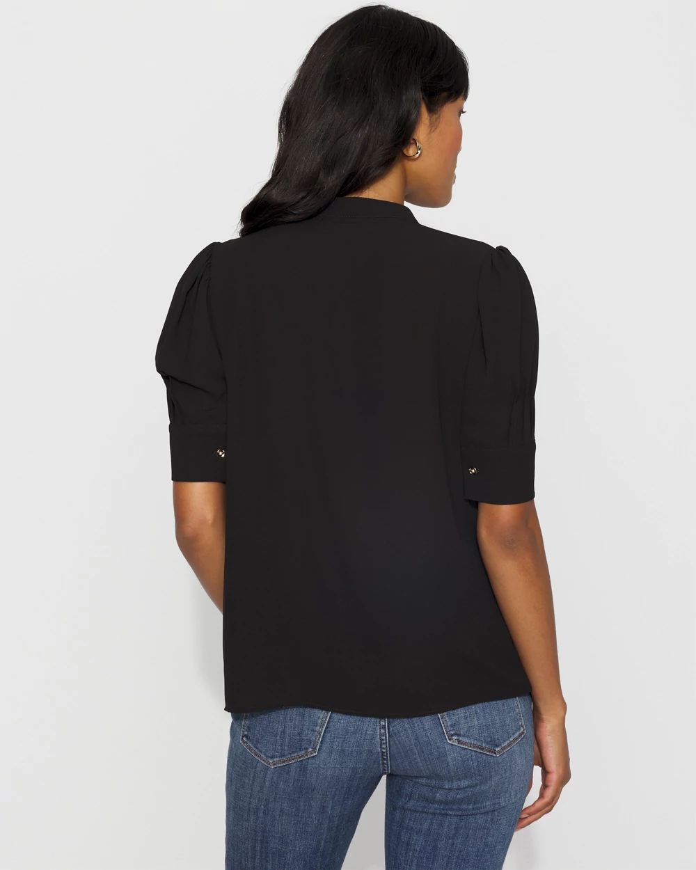 Elbow Sleeve Y-Neck Shirt