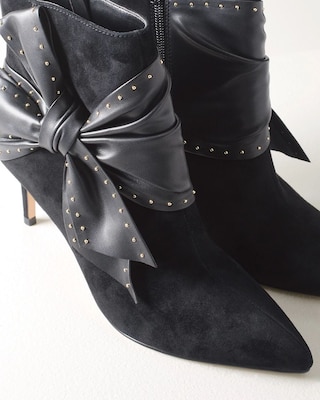 Bow Stud Suede Booties click to view larger image.