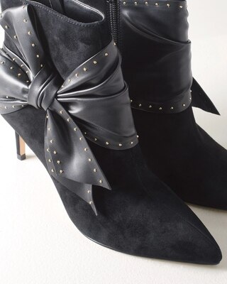 Bow Stud Suede Booties