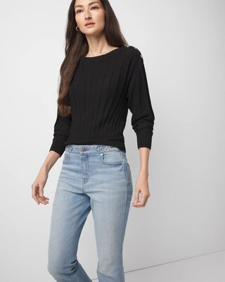 Cashmere Blend Ribbed Sweater click to view larger image.