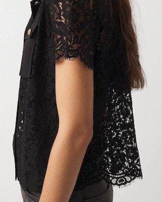 Short-Sleeve Lace Shirt click to view larger image.
