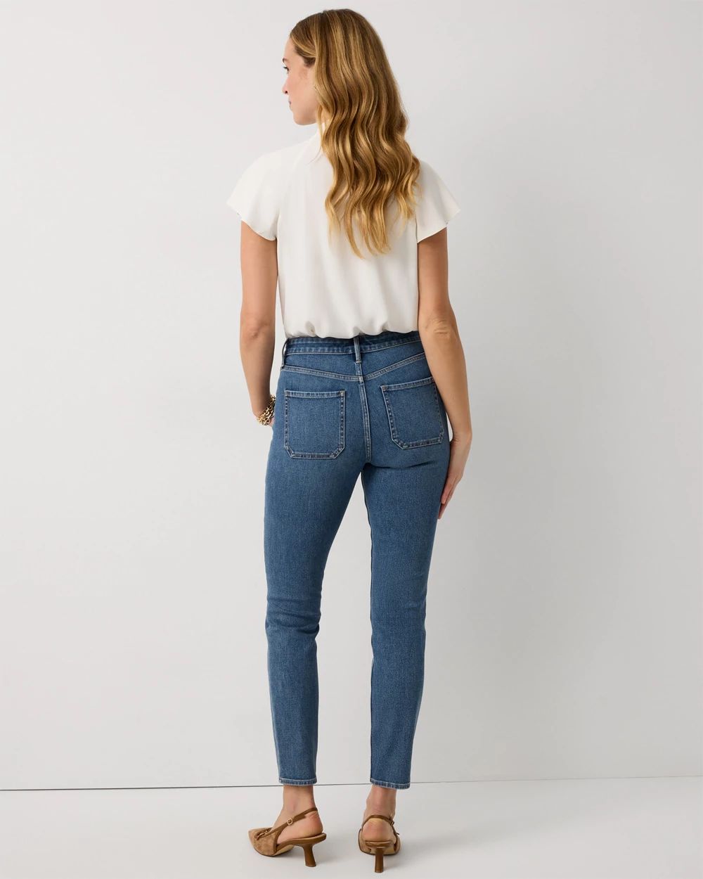 Patch Pocket Skinny Ankle Jean