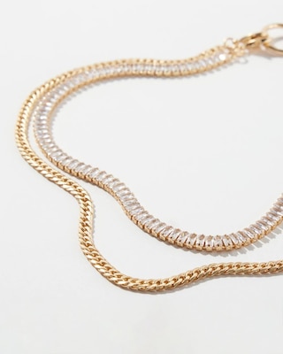 Gold Princess Tennis Necklace