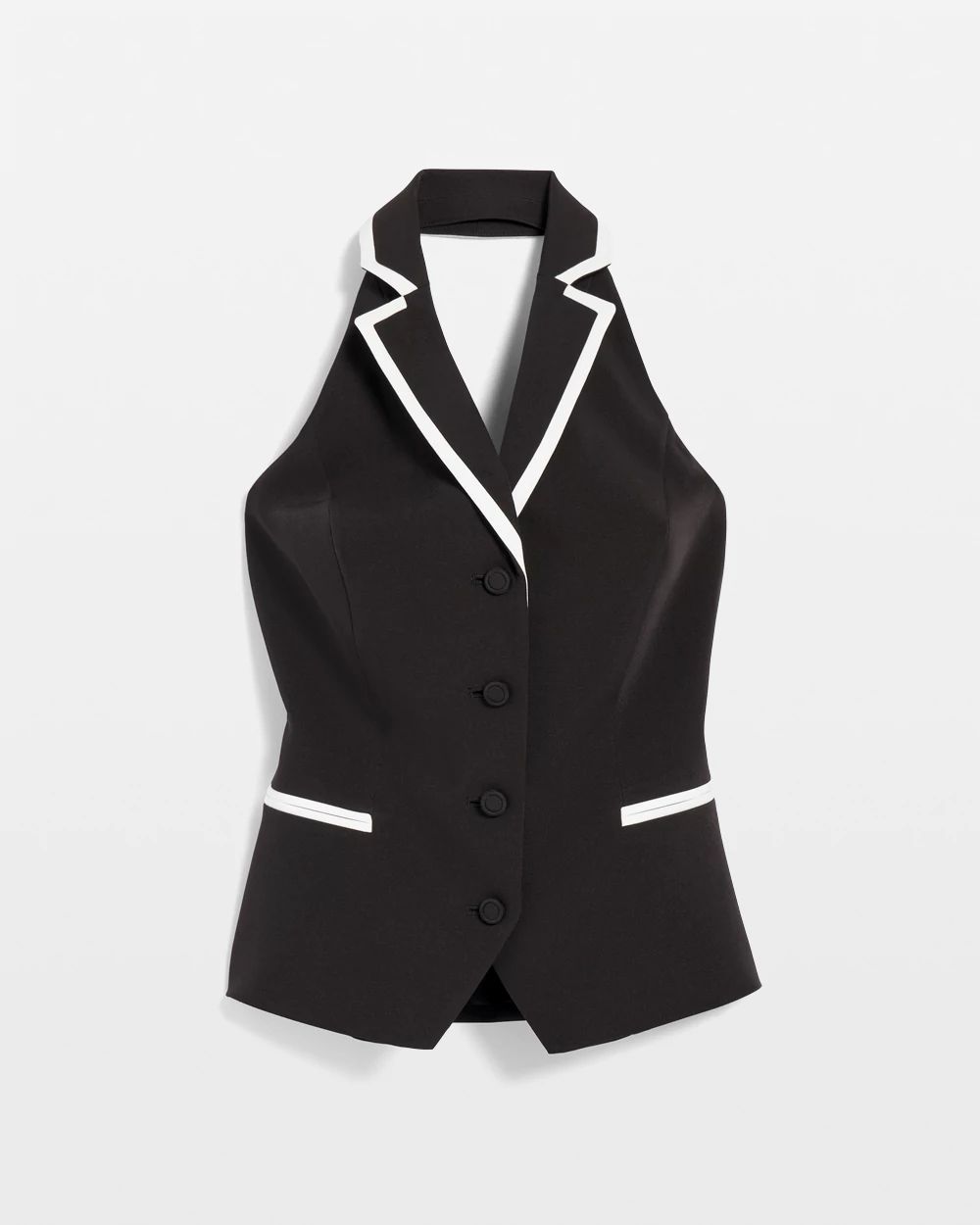 Contrast Piping Halter Vest click to view larger image.