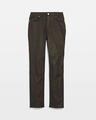 High-Rise Foiled Slim Jeans