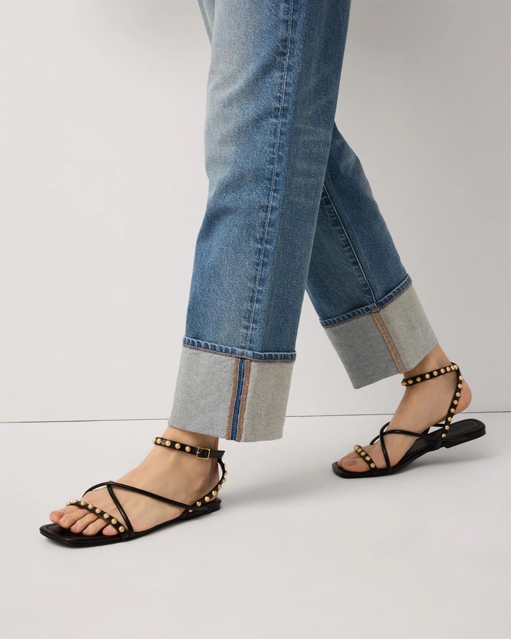 Studded Faux Wrap Gladiator Sandals