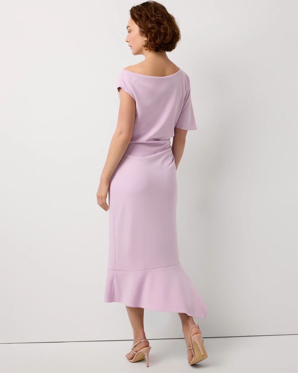 Petite Off-The-Shoulder Mermaid Midi Dress