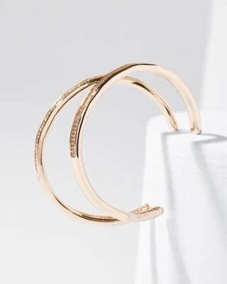 Gold Encrusted Hoop Earrings