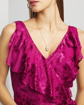 Sleeveless Burnout Wrap Midi Dress