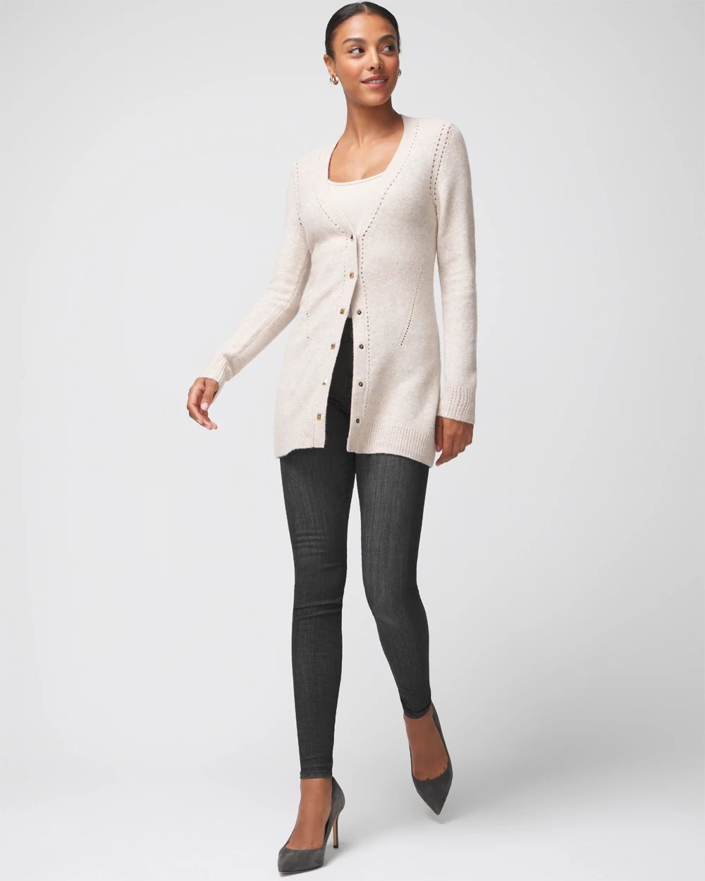 Petite Long Sleeve Boyfriend Cardigan