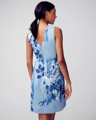 Printed Scuba Fit-and-Flare Dress