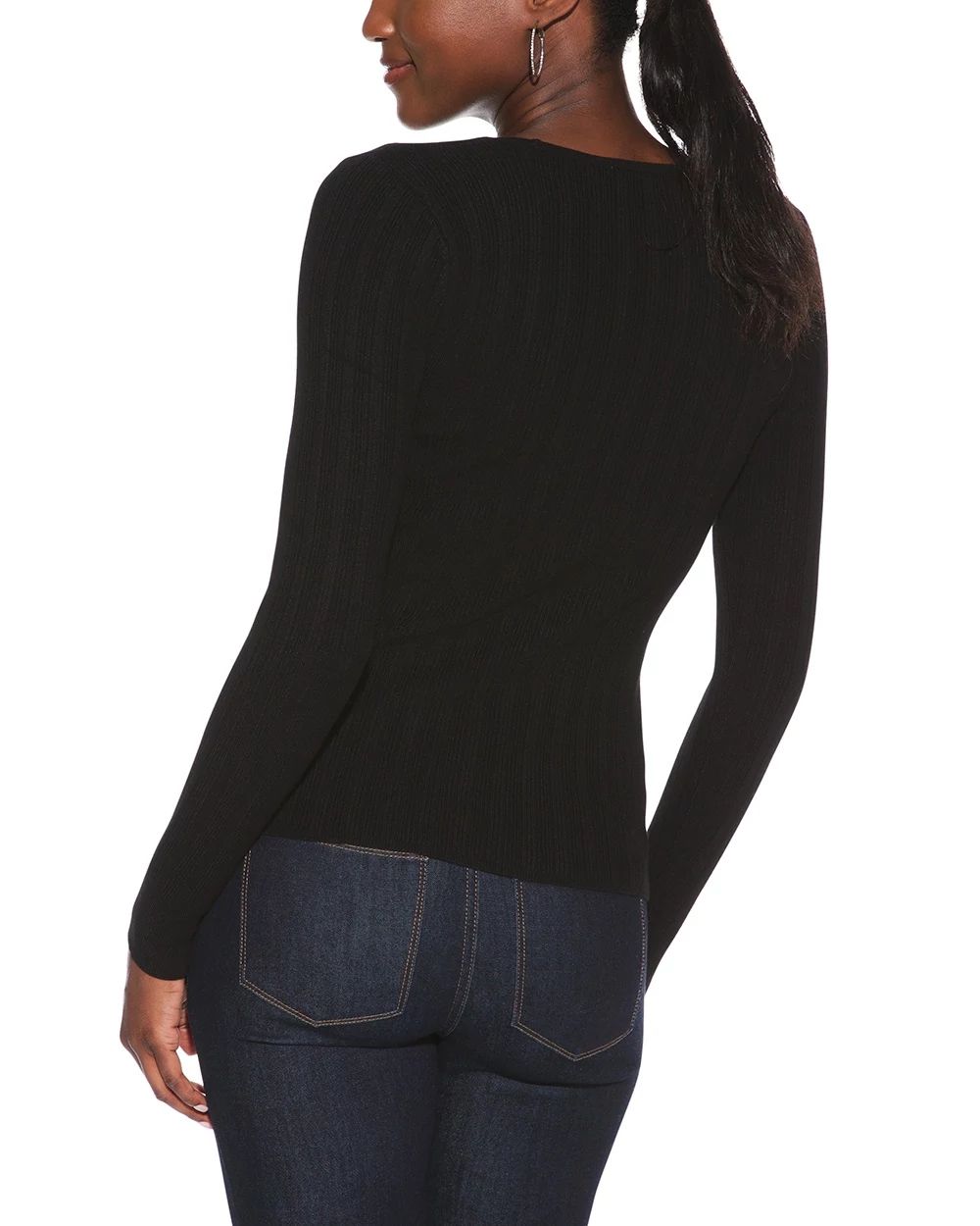 Outlet WHBM Ribbed Scoop-Neck Pullover