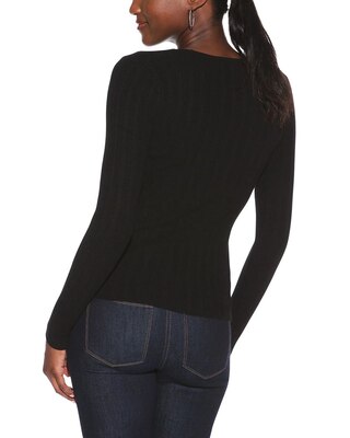 Outlet WHBM Ribbed Scoop-Neck Pullover