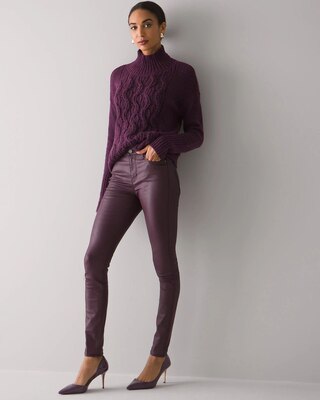 Curvy-Fit High Rise Coated Skinny Jeans