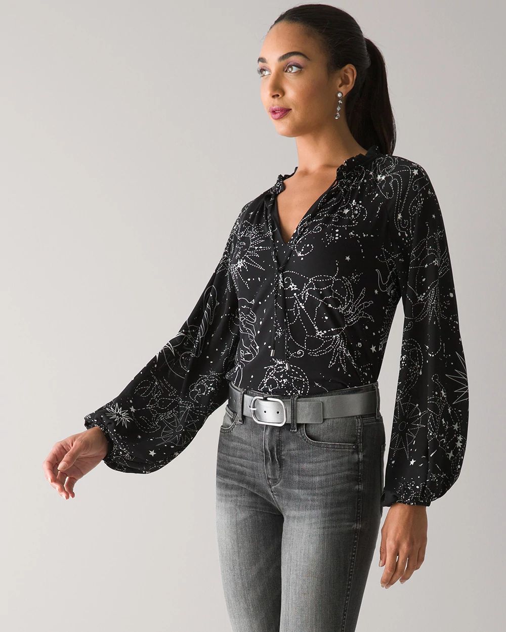 Matte Jersey Constellation Print Top