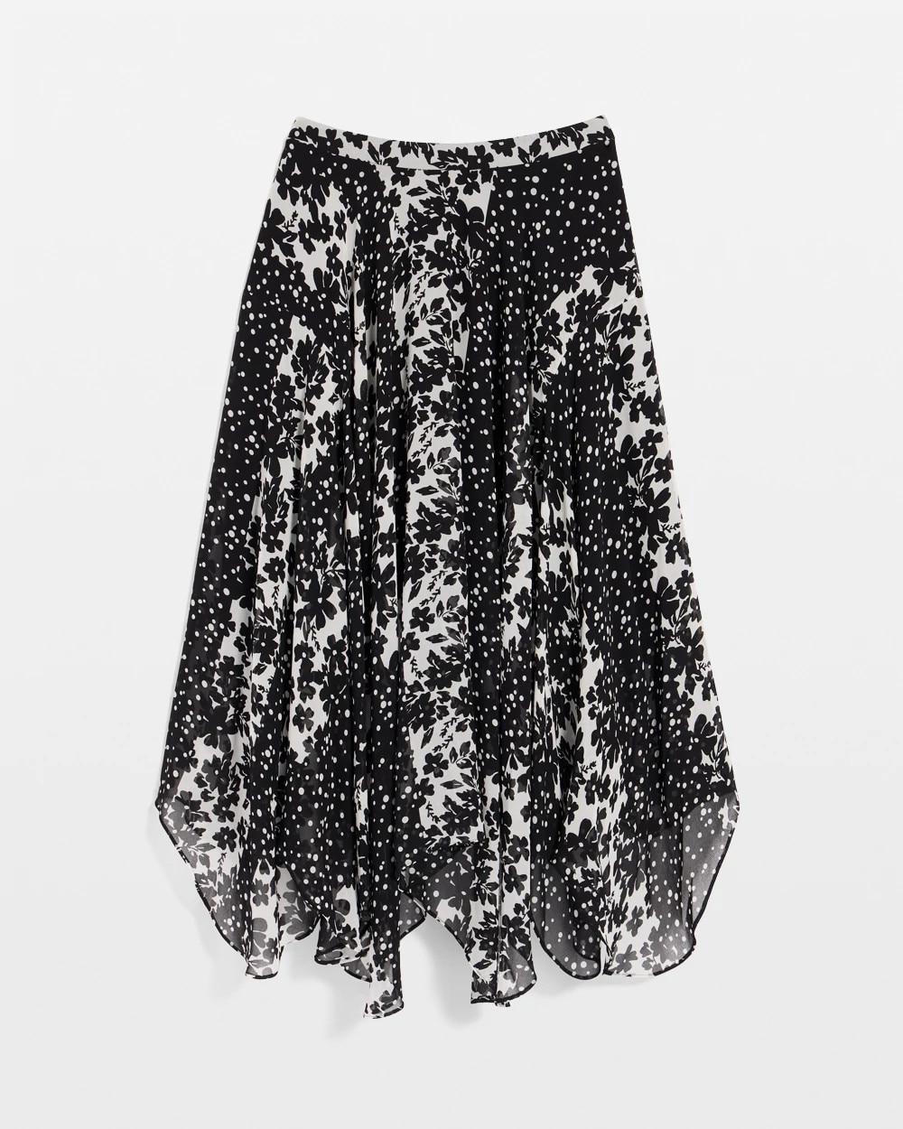 Asymmetrical Hem Midi Skirt