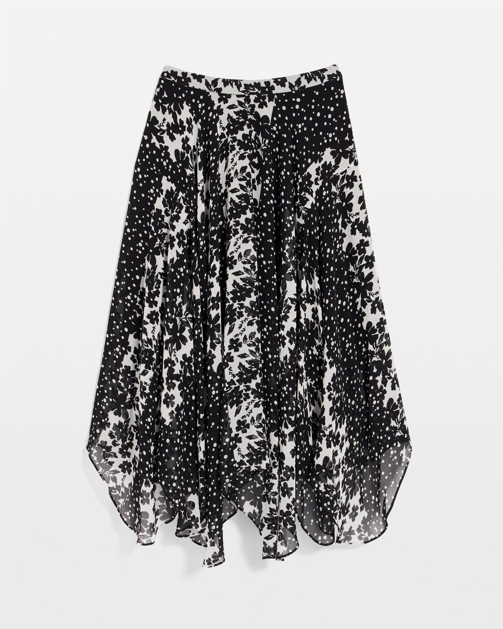 Asymmetrical Hem Midi Skirt click to view larger image.