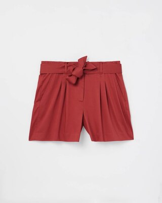 Belted Sateen Short