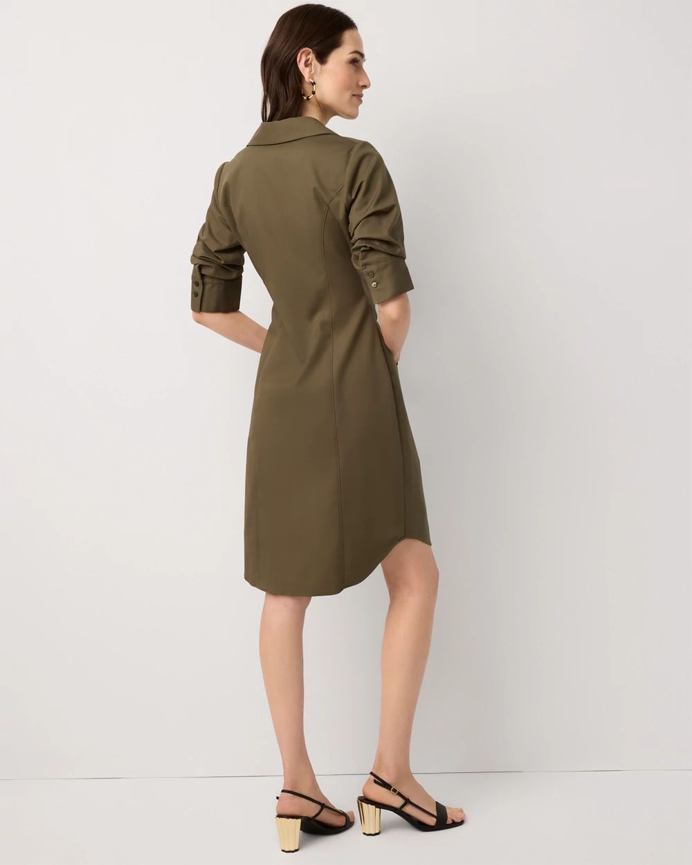Petite Ruched Shirt Dress