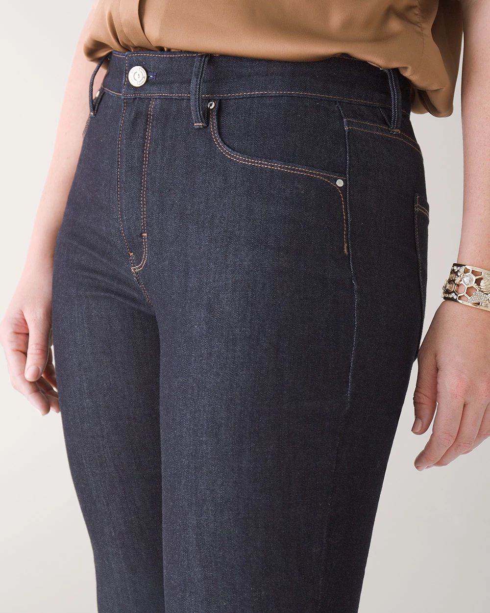 Curvy-Fit High-Rise Skinny Flare Sculpt Jeans click to view larger image.