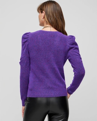 Puff Sleeve V-Neck Pull Over click to view larger image.