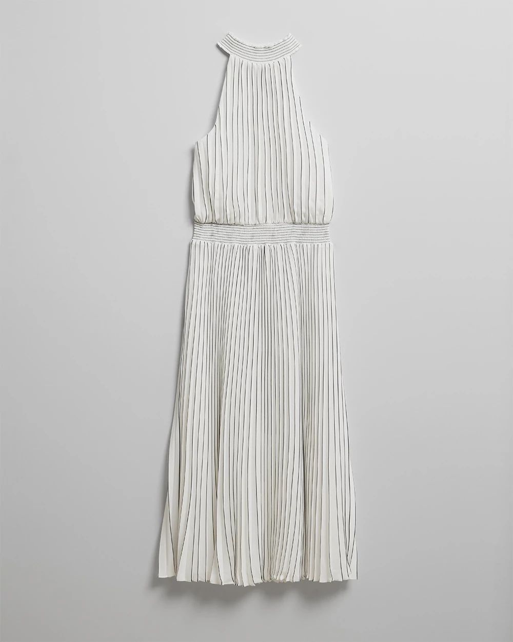 Pleated Midi Halter Dress