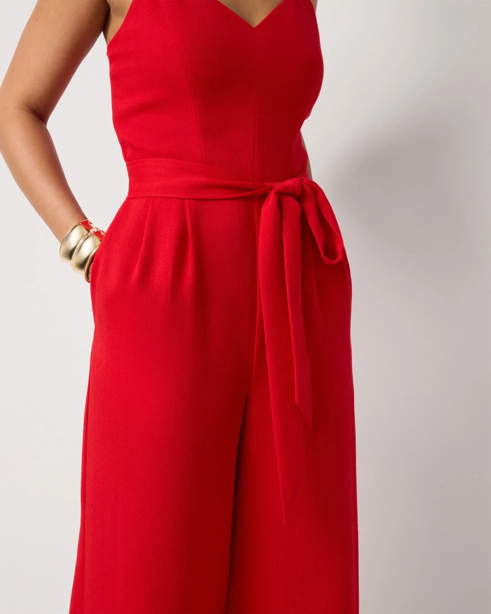 Belted Wide Leg Jumpsuit