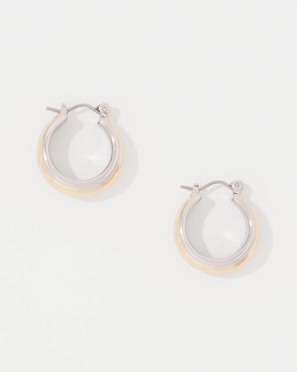 Silver + Gold Hoop Earrings click to view larger image.