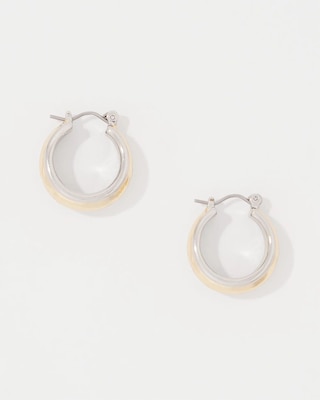 Silver + Gold Hoop Earrings click to view larger image.