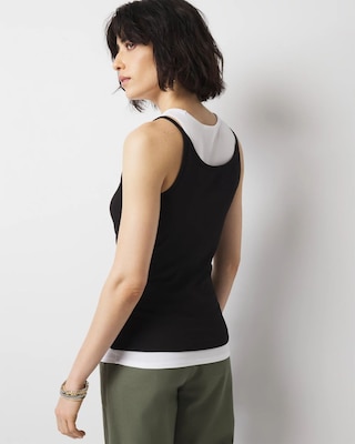 WHBM FORME™ Ribbed Stretch Layered Tank click to view larger image.