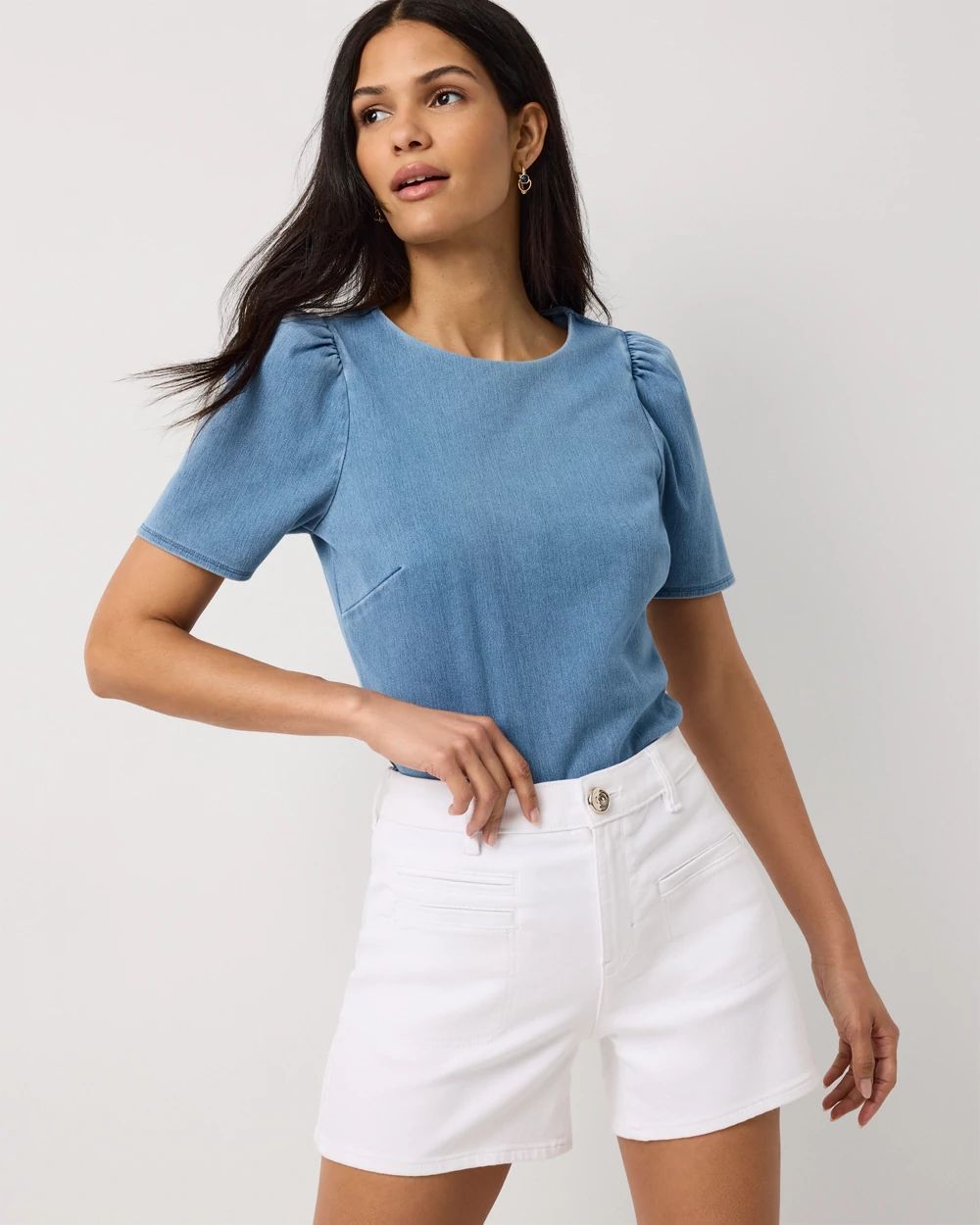 High Rise Denim Short