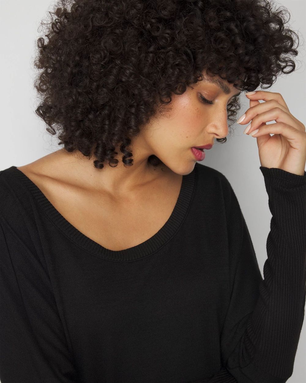 Petite Long Sleeve Scoopneck Tunic