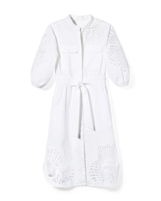 White Poplin Shirtdress click to view larger image.