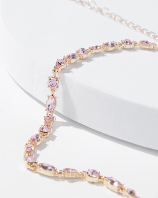 Gold Multi Rose Tennis Necklace