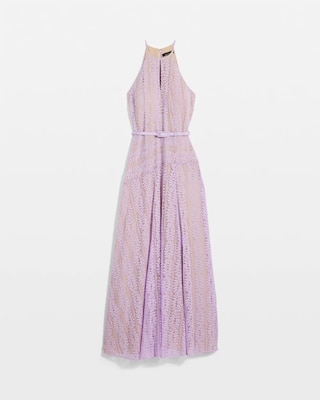 Sleeveless Halter Lace Maxi Dress click to view larger image.