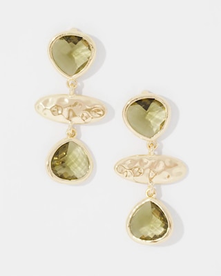 Olive + Gold Statement Drop Earrings