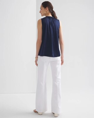 Sleeveless Ruched V-Neck Shell Top