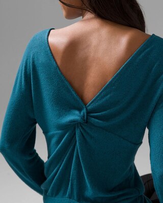 Cozy Knit Twist Back Sweater