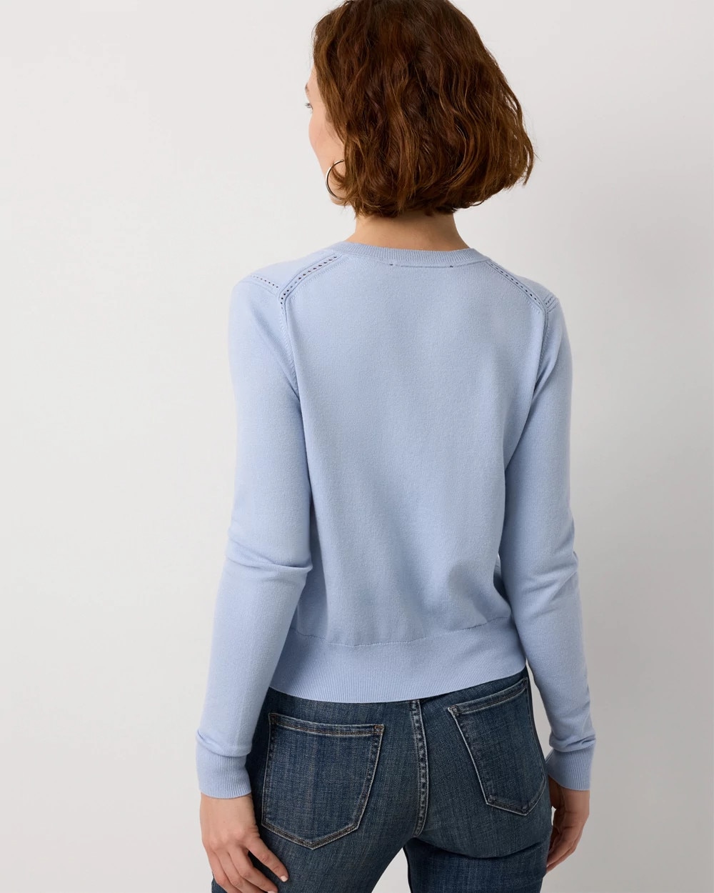 Crewneck Button-Front Cardigan