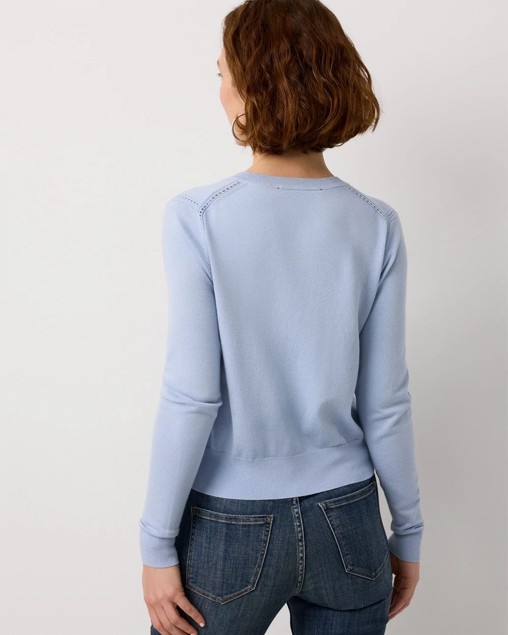 Crewneck Button-Front Cardigan