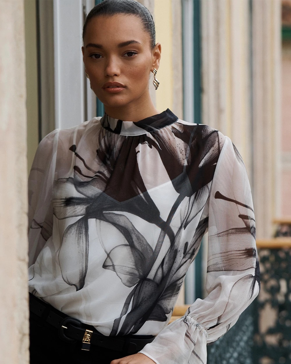 Tie-Back Chiffon Blouse - image 1