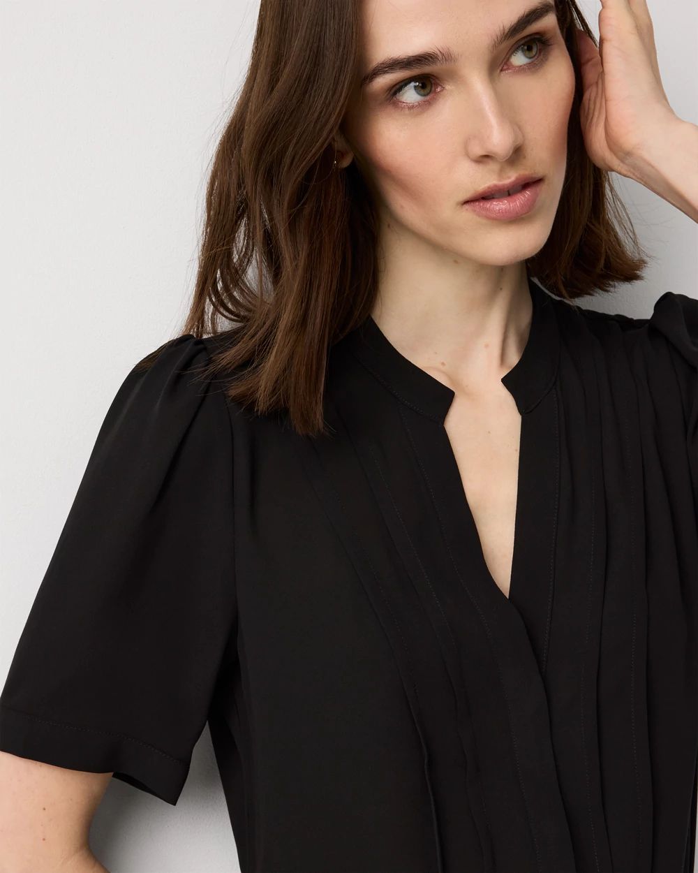 Pleated Crepe Shirt click to view larger image.